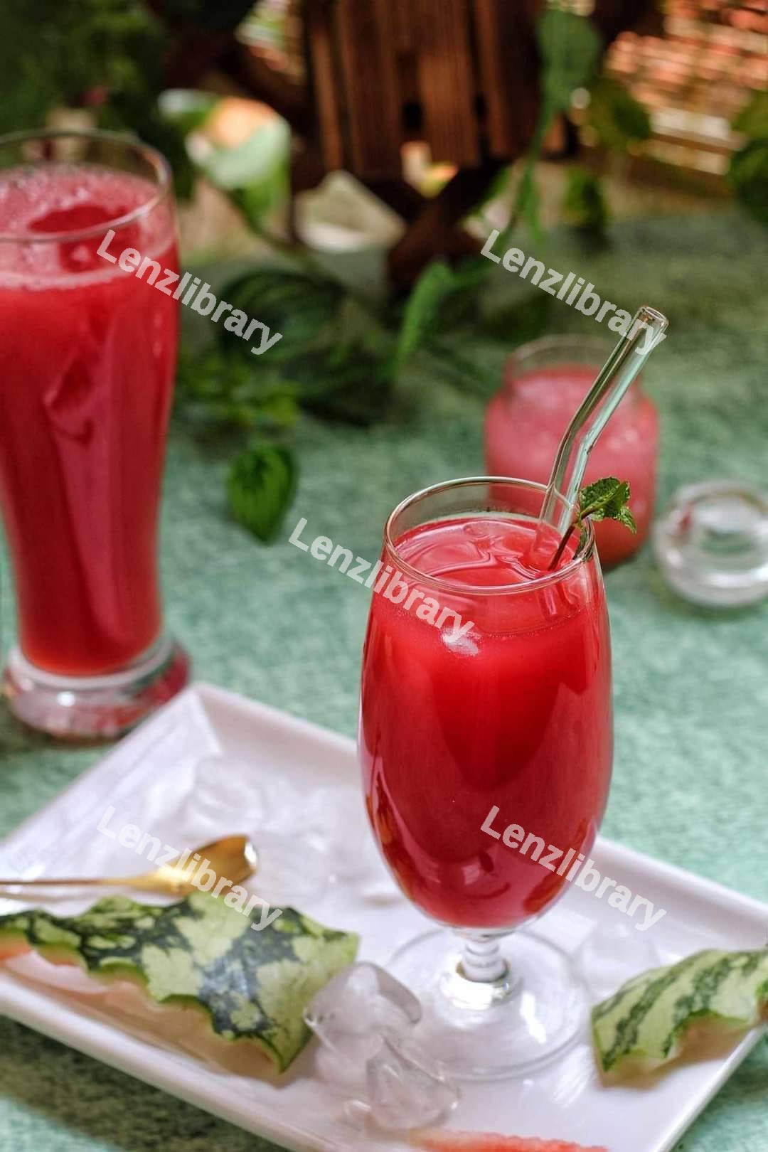 Glasses of watermelon juice
